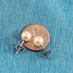 Sterling Silver White Pearl Stud Earrings (6–6.5mm)