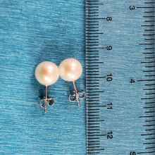 Load image into Gallery viewer, Sterling Silver White Pearl Stud Earrings (8–8.5mm)