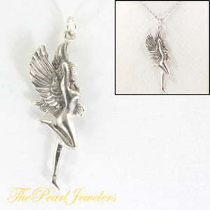 Sterling Silver Winged Fairy Pendant Necklace