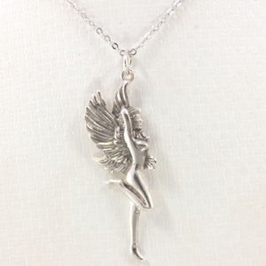 Sterling Silver Winged Fairy Pendant Necklace