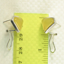 Load image into Gallery viewer, Sterling Silver Yellow Agate Diamond Omega Back Earrings