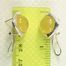 Load image into Gallery viewer, Sterling Silver Yellow Agate Dome Omega Back Earrings