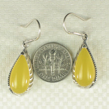 Load image into Gallery viewer, Sterling Silver Yellow Agate Pear Hook Earrings