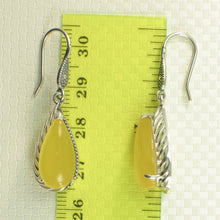 Load image into Gallery viewer, Sterling Silver Yellow Agate Pear Hook Earrings