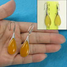 Load image into Gallery viewer, Sterling Silver Yellow Agate Raindrop Hook Earrings