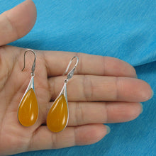 Load image into Gallery viewer, Sterling Silver Yellow Agate Raindrop Hook Earrings