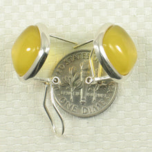 Load image into Gallery viewer, Sterling Silver Yellow Agate Square Omega Back Earrings