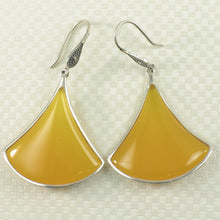 Load image into Gallery viewer, Sterling Silver Yellow Agate Unique Hook Earrings