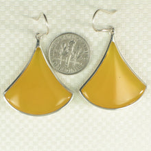 Load image into Gallery viewer, Sterling Silver Yellow Agate Unique Hook Earrings