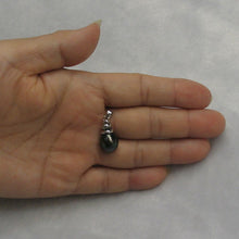 Load image into Gallery viewer, Genuine Baroque Tahitian Pearl &amp; 14k White Gold Swirl-Design Pendant