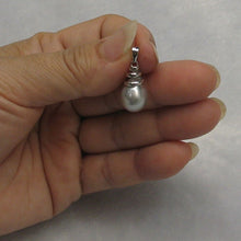 Load image into Gallery viewer, Genuine Baroque Tahitian Pearl &amp; 14k White Gold Swirl-Design Pendant