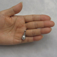 Load image into Gallery viewer, Genuine Baroque Tahitian Pearl &amp; 14k White Gold Swirl-Design Pendant