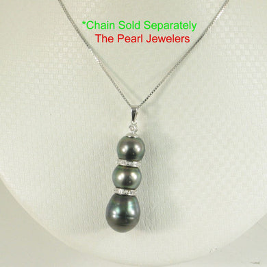 Three-Series Black Tahitian & Cultured Pearls with Diamonds