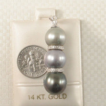 Load image into Gallery viewer, Three-Series Peacock, Olive &amp; Gray Pearls with 19 Diamonds
