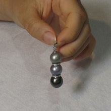 Load image into Gallery viewer, Three-Series Peacock, Olive &amp; Gray Pearls with 19 Diamonds