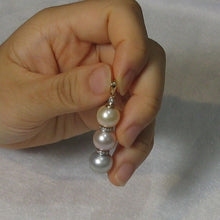 Load image into Gallery viewer, 14k Two-Tone Gold &amp; Diamonds 3-Series Cultured Pearl Pendant