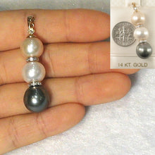 Load image into Gallery viewer, 14k Two-Tone Gold &amp; Diamonds 3-Series Tahitian &amp; Cultured Pearl Pendant