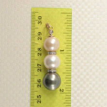 Load image into Gallery viewer, 14k Two-Tone Gold &amp; Diamonds 3-Series Tahitian &amp; Cultured Pearl Pendant