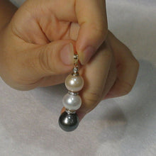 Load image into Gallery viewer, 14k Two-Tone Gold &amp; Diamonds 3-Series Tahitian &amp; Cultured Pearl Pendant