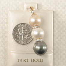Load image into Gallery viewer, 14k Two-Tone Gold &amp; Diamonds 3-Series Tahitian &amp; Cultured Pearl Pendant