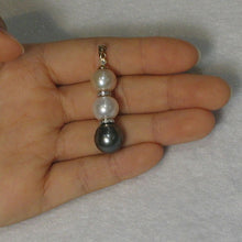 Load image into Gallery viewer, 14k Two-Tone Gold &amp; Diamonds 3-Series Tahitian &amp; Cultured Pearl Pendant