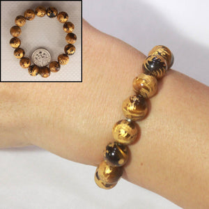 10mm Tiger Eye Engraving Dragon Beads Bracelet