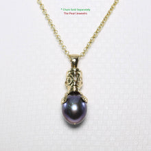 Load image into Gallery viewer, Hawaiian Tiki Pendant – Black Pearl + 14k Yellow Gold