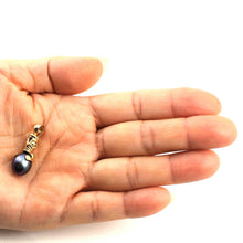 Load image into Gallery viewer, Hawaiian Tiki Pendant – Black Pearl + 14k Yellow Gold