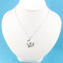 Load image into Gallery viewer, Multicolor Pearl Heart Pendant – 14k White Gold with Diamond