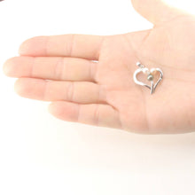 Load image into Gallery viewer, Multicolor Pearl Heart Pendant – 14k White Gold with Diamond