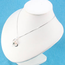 Load image into Gallery viewer, Multicolor Pearl Heart Pendant – 14k White Gold with Diamond
