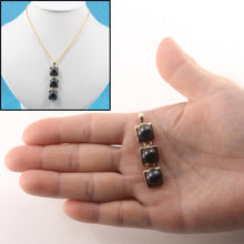 Load image into Gallery viewer, Triple Black Pearl Pendant – 14k Yellow Gold Necklace
