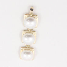 Load image into Gallery viewer, Triple Pearl Pendant – 14k Yellow Gold with White Pearls