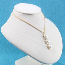 Load image into Gallery viewer, Triple Pearl Pendant – 14k Yellow Gold with White Pearls