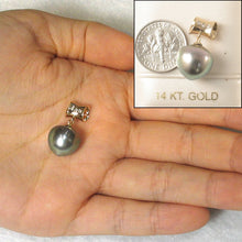 Load image into Gallery viewer, 14k Yellow Gold Tunnel &amp; Diamond Baroque Tahitian Pearl Pendant