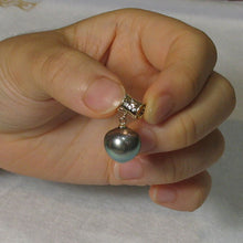 Load image into Gallery viewer, 14k Yellow Gold Tunnel &amp; Diamond Baroque Tahitian Pearl Pendant