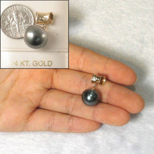 Load image into Gallery viewer, 14k Yellow Gold Tunnel &amp; Diamond 12.4 mm Tahitian Pearl Pendant