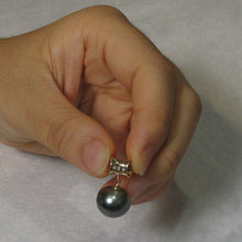 Load image into Gallery viewer, 14k Yellow Gold Tunnel &amp; Diamond 12.4 mm Tahitian Pearl Pendant