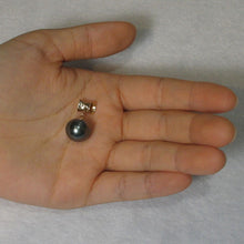 Load image into Gallery viewer, 14k Yellow Gold Tunnel &amp; Diamond 12.4 mm Tahitian Pearl Pendant