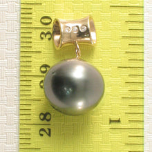 Load image into Gallery viewer, 14k Yellow Gold Tunnel &amp; Diamond 12.4 mm Tahitian Pearl Pendant