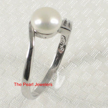 Load image into Gallery viewer, Solid Sterling Silver .925 Twin-Line Freshwater Pearl Solitaire Ring