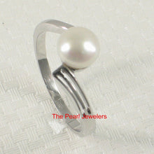 Load image into Gallery viewer, Solid Sterling Silver .925 Twin-Line Freshwater Pearl Solitaire Ring