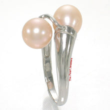 Load image into Gallery viewer, Solid Sterling Silver .925 Twin Pink Freshwater Pearl Cocktail Ring