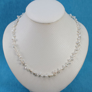 White Keshi Pearl Necklace – 1/3 Drill Design