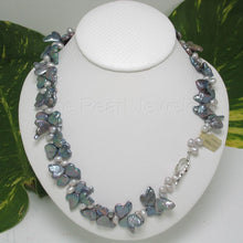 Load image into Gallery viewer, Peacock Heart Coin &amp; White Rice Pearl Necklace with Toggle Clasp