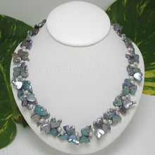 Load image into Gallery viewer, Peacock Heart Coin &amp; White Rice Pearl Necklace with Toggle Clasp