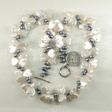 Load image into Gallery viewer, White Coin &amp; Peacock Rice Pearl Necklace with Toggle Clasp