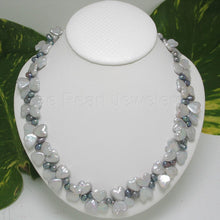 Load image into Gallery viewer, White Coin &amp; Peacock Rice Pearl Necklace with Toggle Clasp