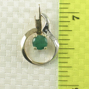 Unique Emerald & Diamond Pendant in Two-Tone 14k Gold