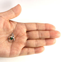 Load image into Gallery viewer, Unique Emerald &amp; Diamond Pendant in Two-Tone 14k Gold